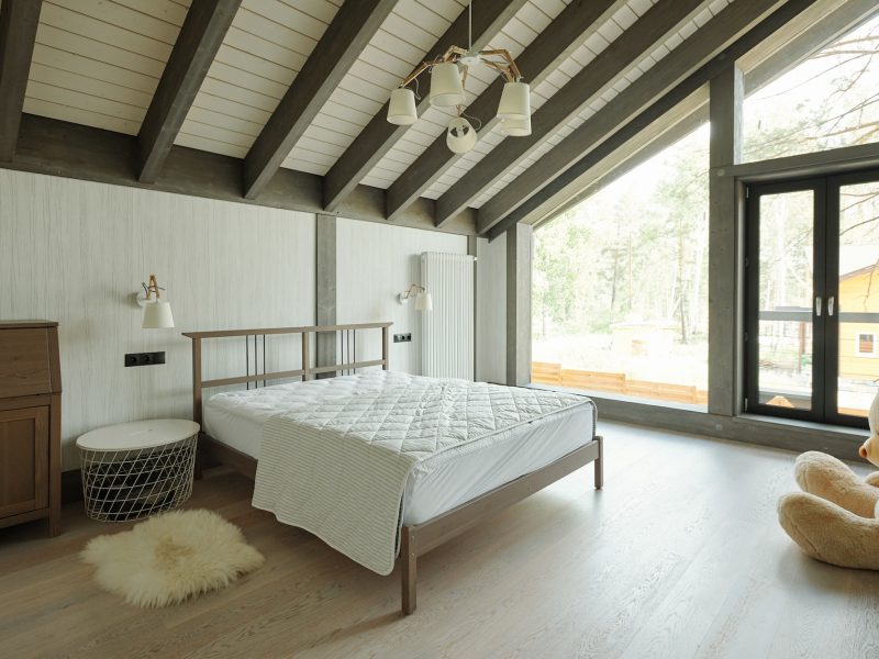 Cozy bedroom in cottage house